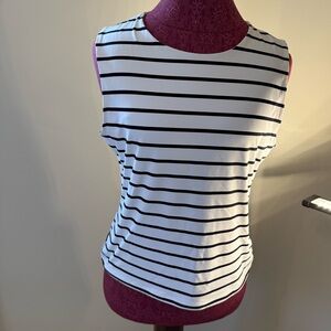 Tahari Black and White Tank Top
